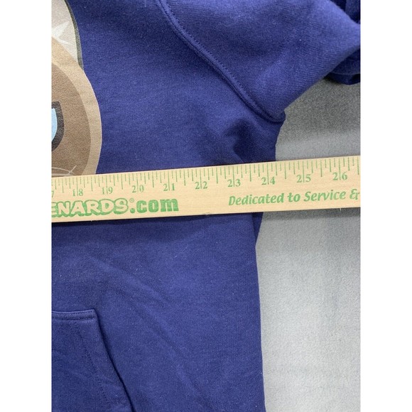 The Nope Face Hoodie Mens Size XL Blue Pockets Athleisure Whimsical Funny - Picture 7 of 16